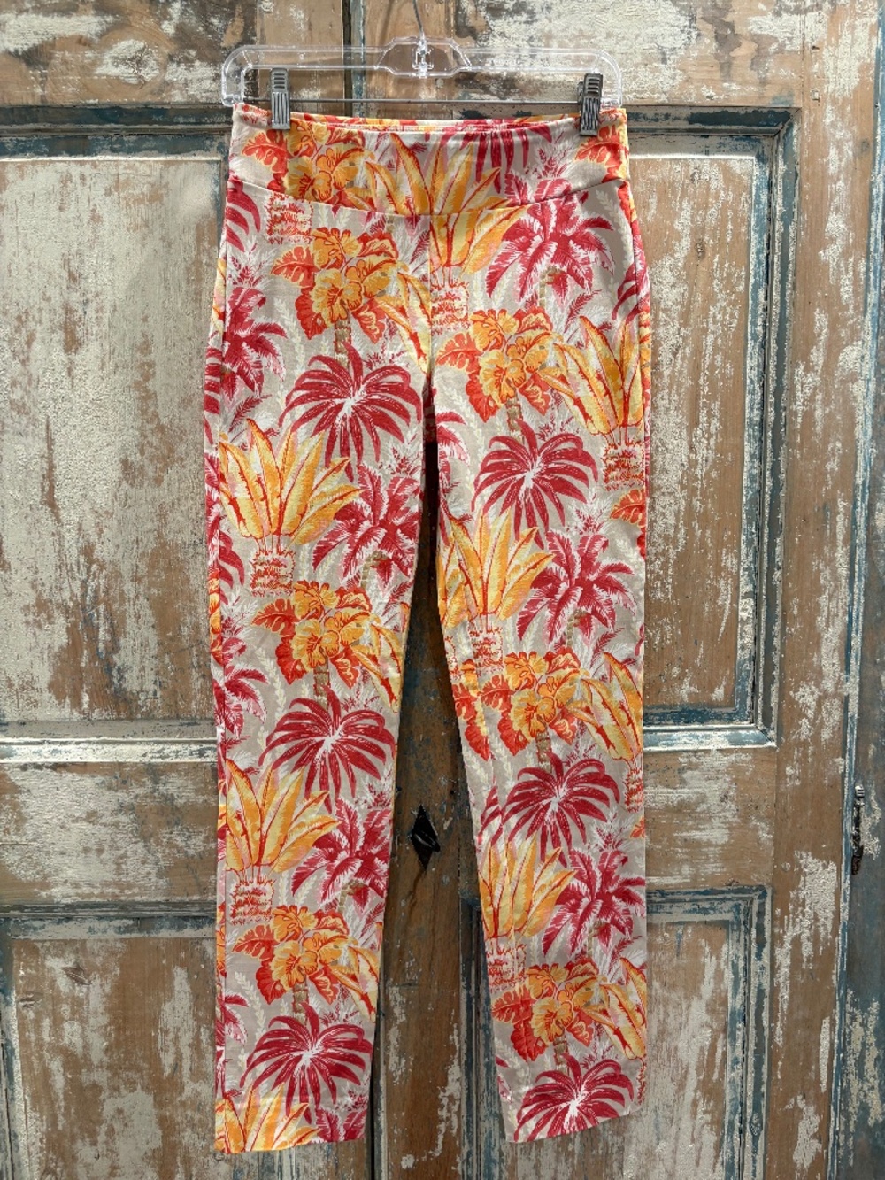 J. McLaughlin Masie Pants Tripical Palm Print Size 4 NWOT